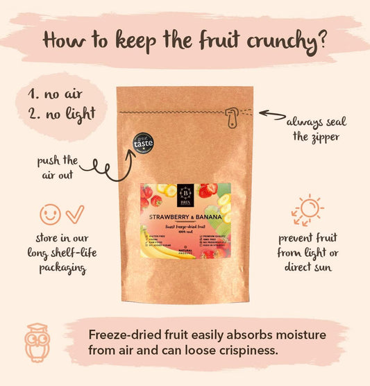 Complément alimentaire Tétibon : Fruits Secs : Fraises Et Bananes Lyophilisés, 110G | Sans OGM, 100% Naturels, Sans Gluten, Vitamines