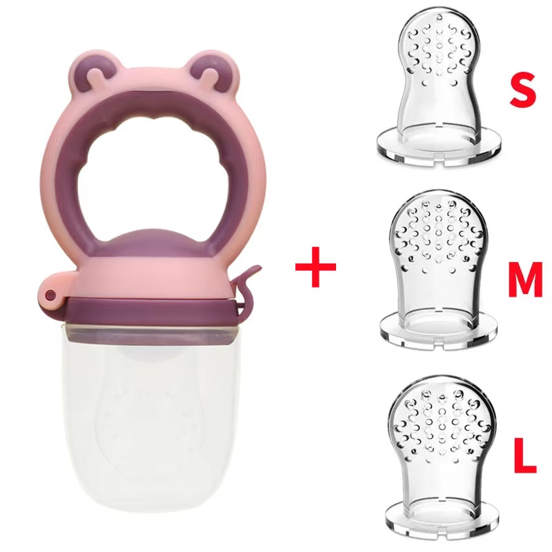 Baby Fresh Food Feeder Silicone Fruit Feeding Nibbler Kids Boy Girl Frog Design Safe Infant Baby Supplies Nipple Soother Bottles