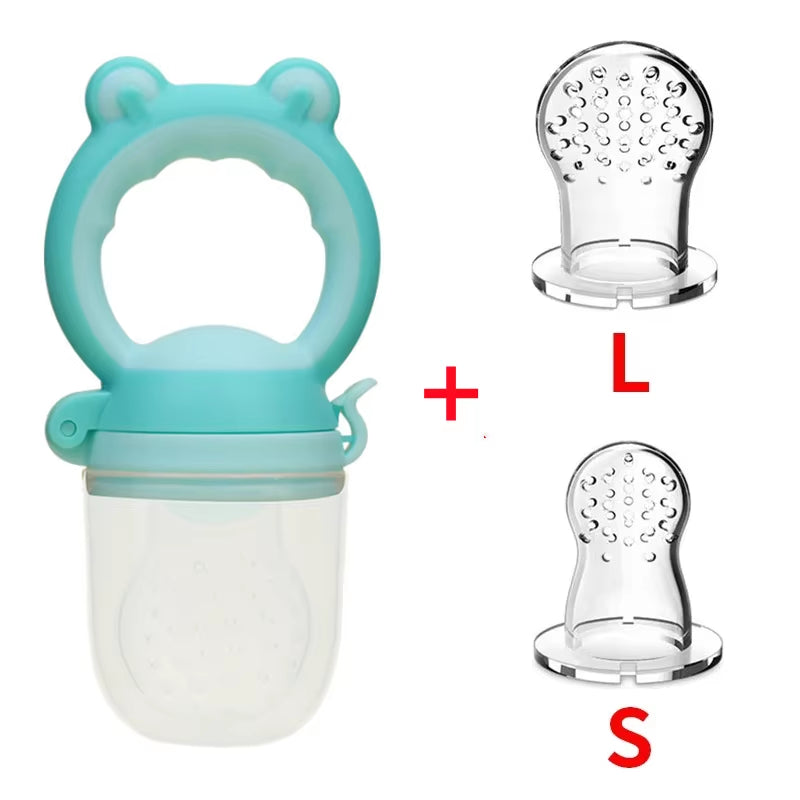 Baby Fresh Food Feeder Silicone Fruit Feeding Nibbler Kids Boy Girl Frog Design Safe Infant Baby Supplies Nipple Soother Bottles