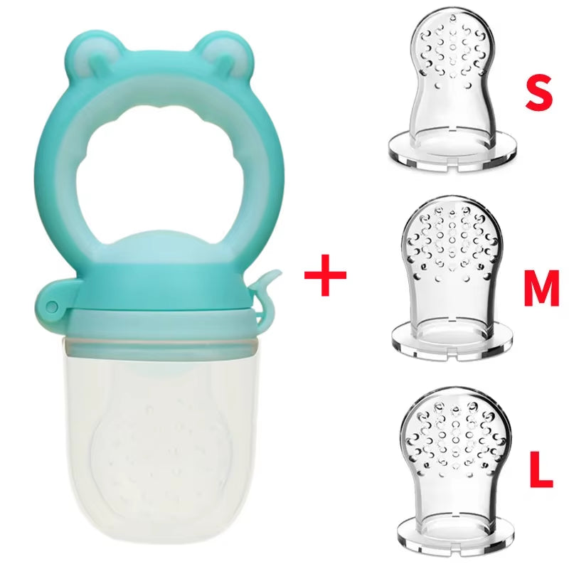 Baby Fresh Food Feeder Silicone Fruit Feeding Nibbler Kids Boy Girl Frog Design Safe Infant Baby Supplies Nipple Soother Bottles